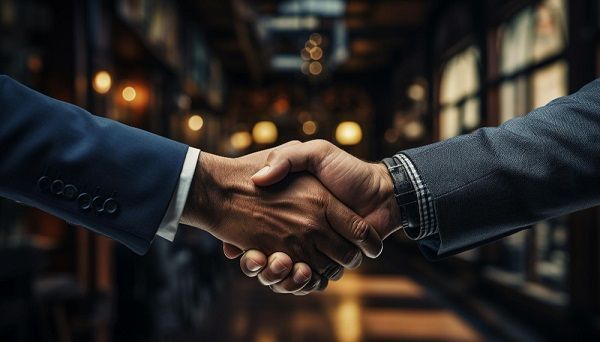 Manos estrechadas indicando confianza
