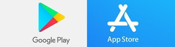 Logos de Play Store y App Store