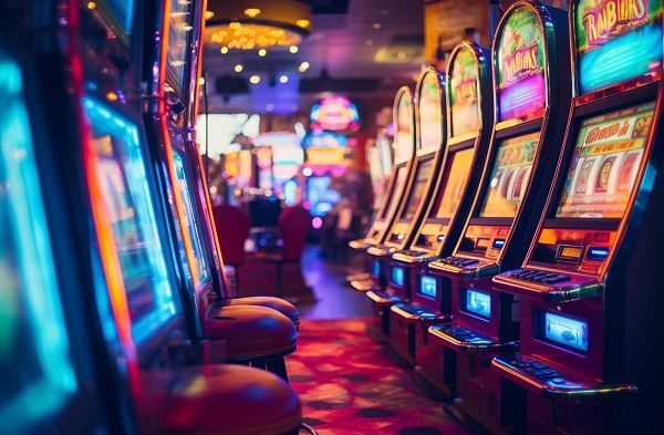 Máquinas tragamonedas en casino físico