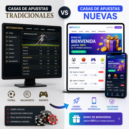 Diferencias entre casas de apuestas tradicionales y nuevas